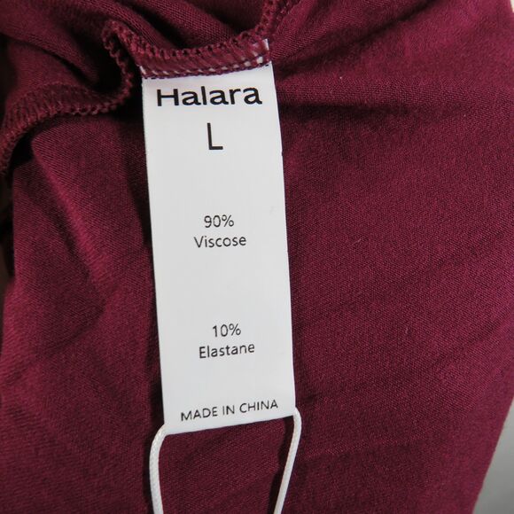 Halara Red Violet Soft Stretchy U Neck Long Sleeve Bodysuit Size Large - Picture 3 of 7